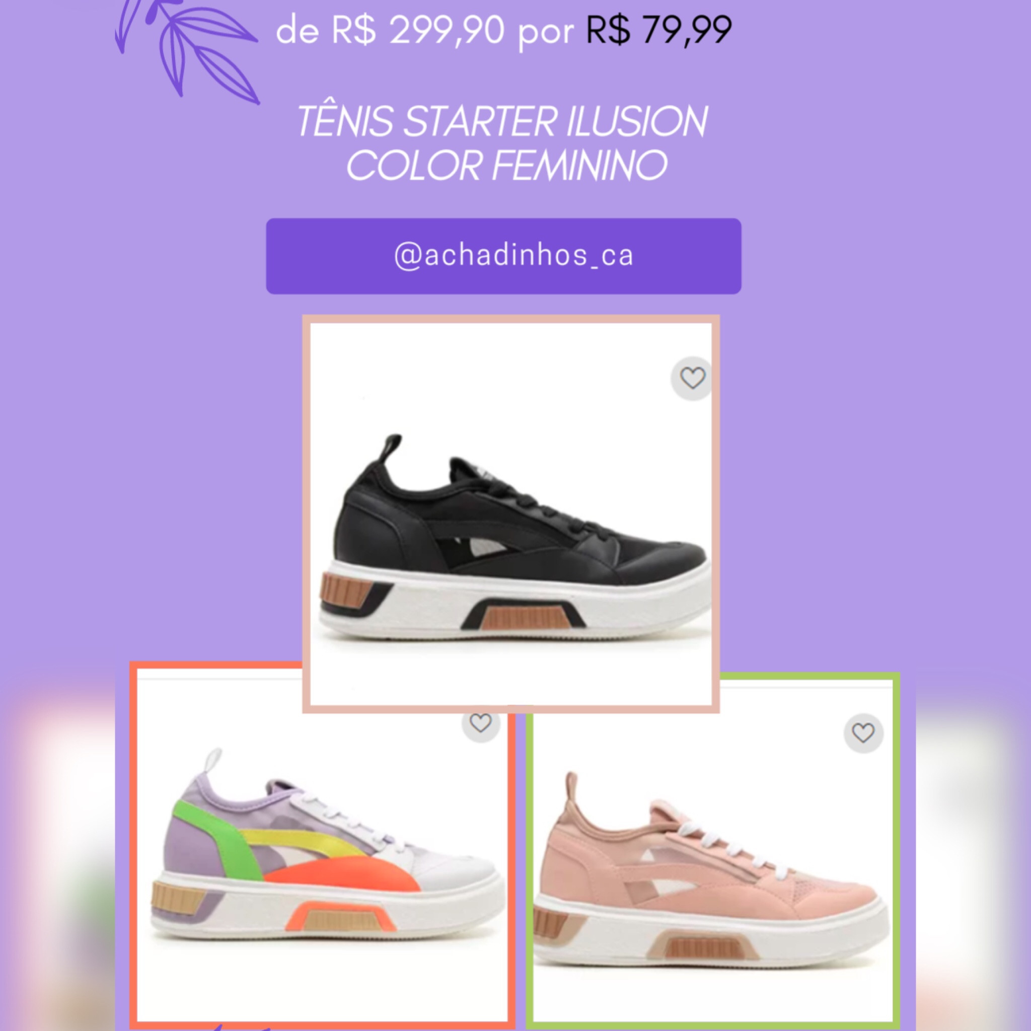 3 tenis por 99 hot sale feminino