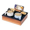 Couch Cup Holder Tray, Portable Silicone Acacia Wooden 2 Cup Holder for Couch, Serving Tray with ... | Amazon (US)