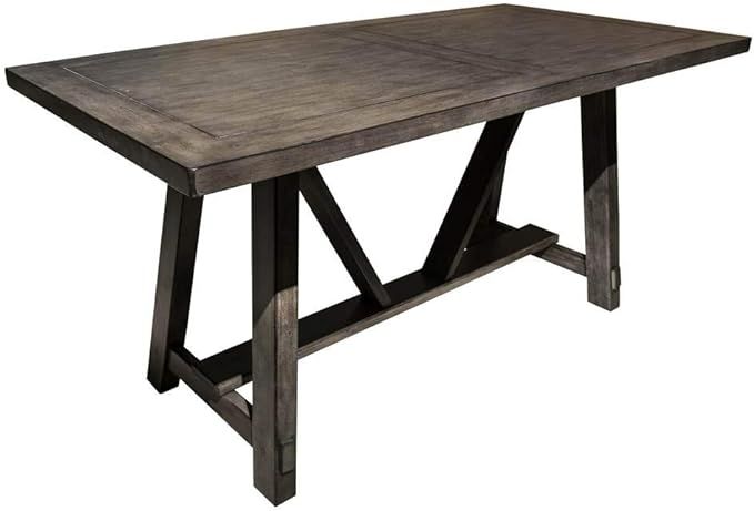 Home Fare Farmhouse Style Wood Trestle 60" Dining Table in Rustic Brown | Amazon (US)