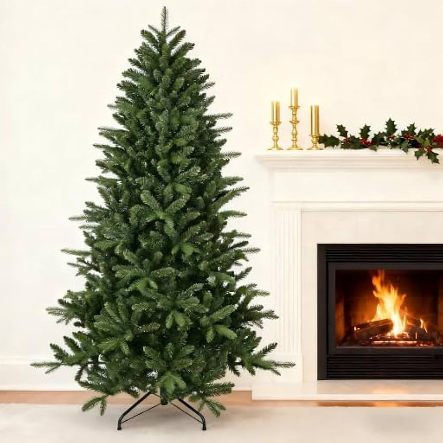 6ft Artificial Christmas Tree, Unlit Green Xmas Tree with PE/PVC Branch Tips, Hinge Design for Ea... | Amazon (US)