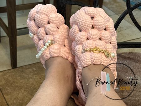 Bubble Slides are quite comfy! Have to give it a try before you can make a decision!🦋

I have these in pink white, black and red!

#loungewear

#LTKOver40 #LTKShoeCrush