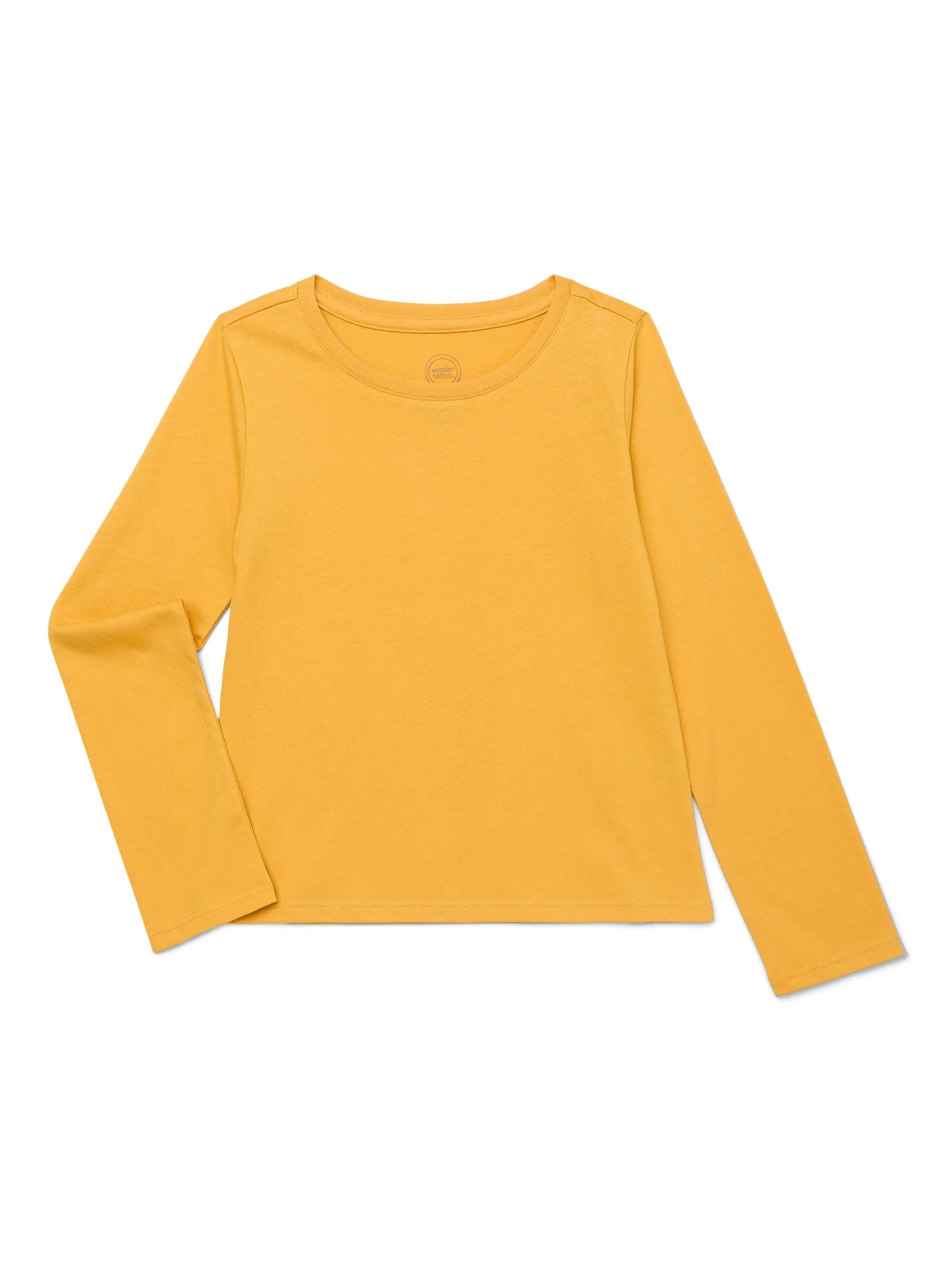 Wonder Nation Girls Kid Tough Tee with Long Sleeves, Sizes 4-18 & Plus | Walmart (US)