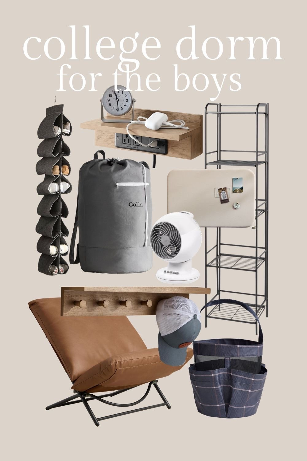 College dorm essentials for the boys.