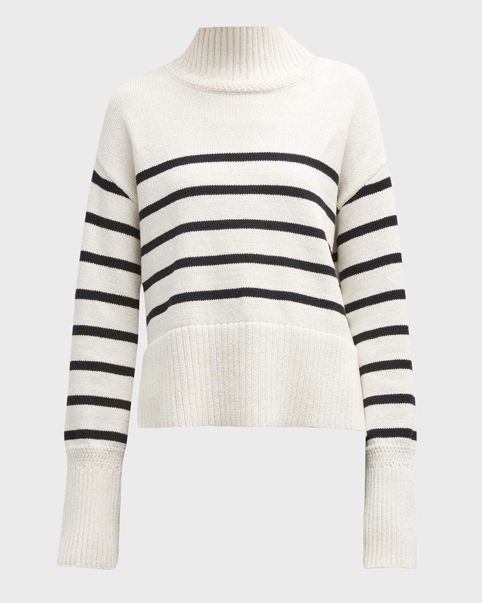 Veronica Beard Jeans Lancetti Striped Turtleneck Sweater | Neiman Marcus