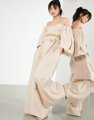 ASOS EDITION super wide leg trouser with tie front co-ord | ASOS (Global)