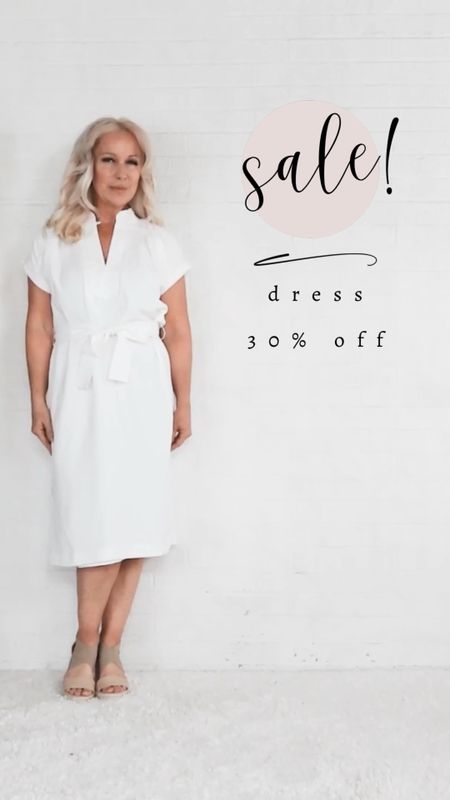 Sale! White linen blend Dollman dress from Ann Taylor is 40% off. This was last week second best seller so I do expect it to sell out this weekend.

#LTKVideo #LTKSaleAlert #LTKOver40