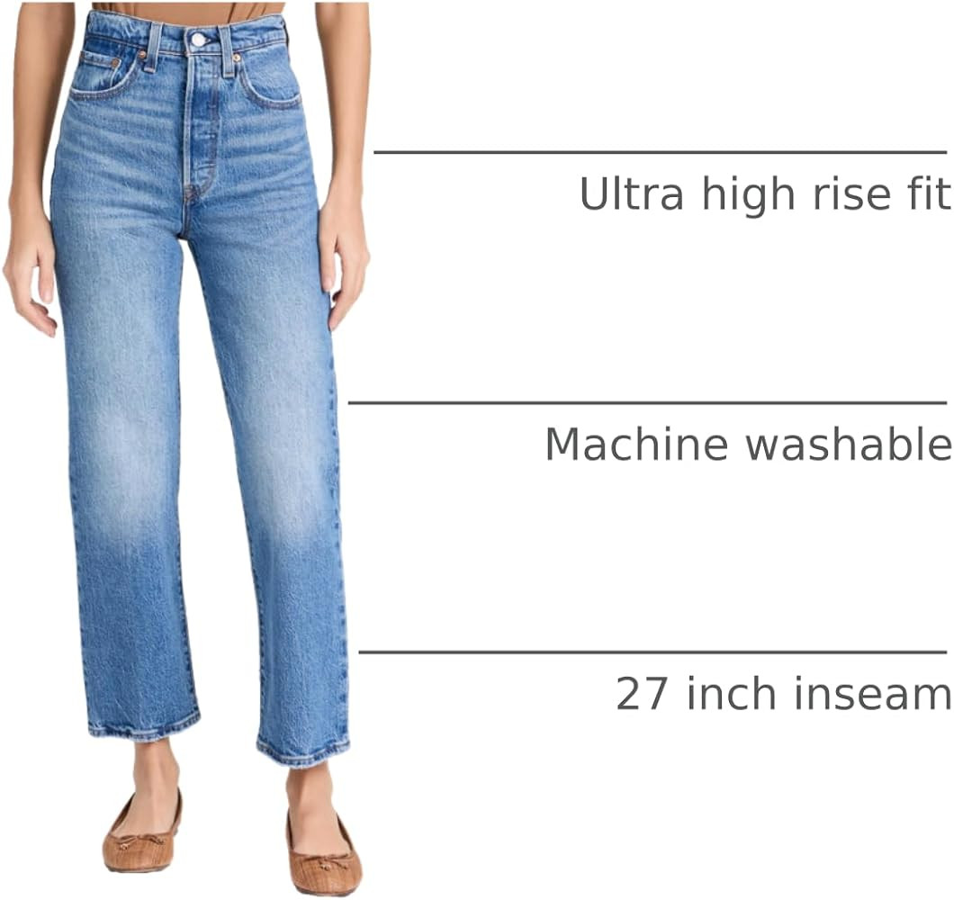 Levi's Womens Premium Ribcage Straight Ankle Jeans | Amazon (US)