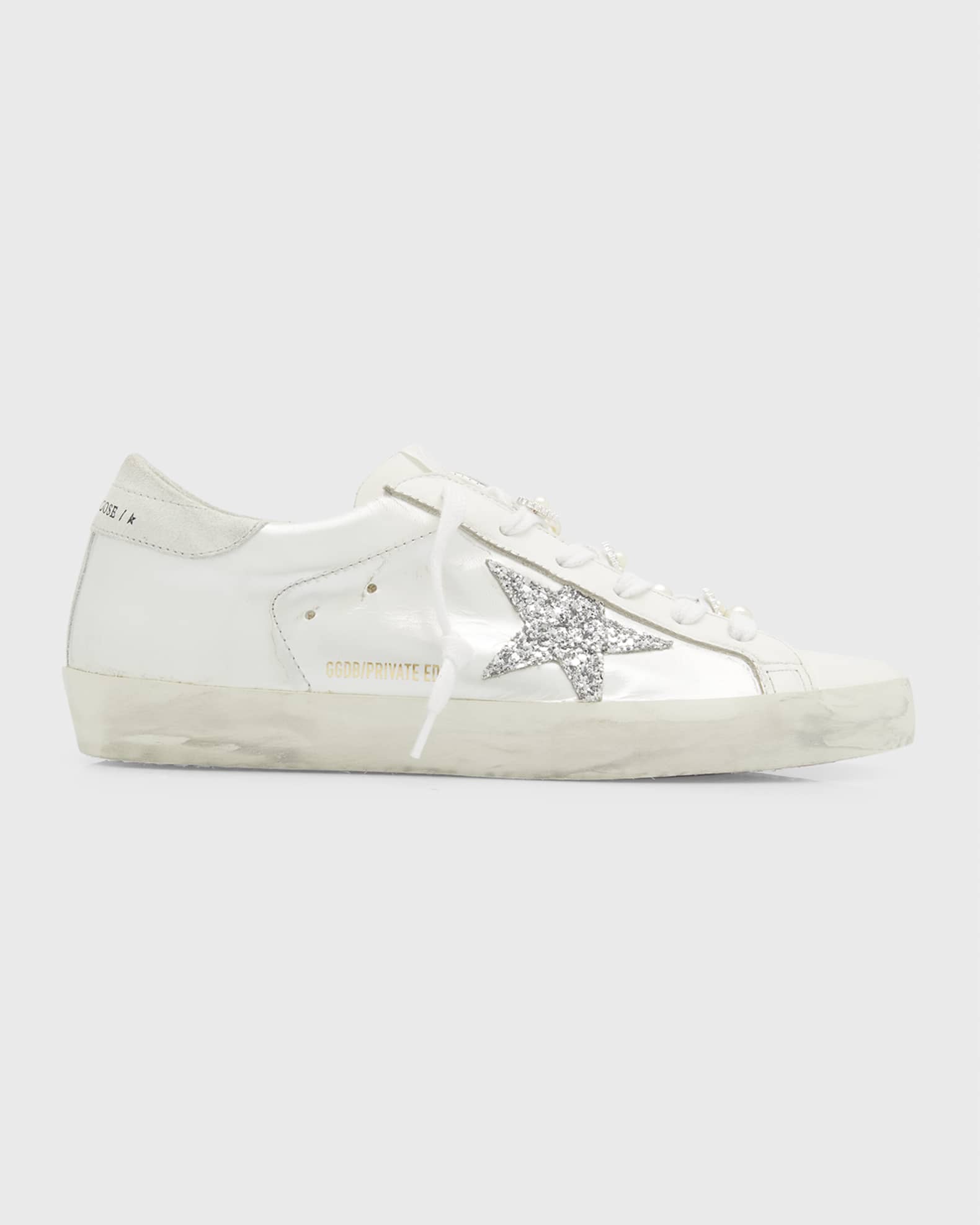 Superstar Pearly Glitter Low-Top Sneakers | Neiman Marcus