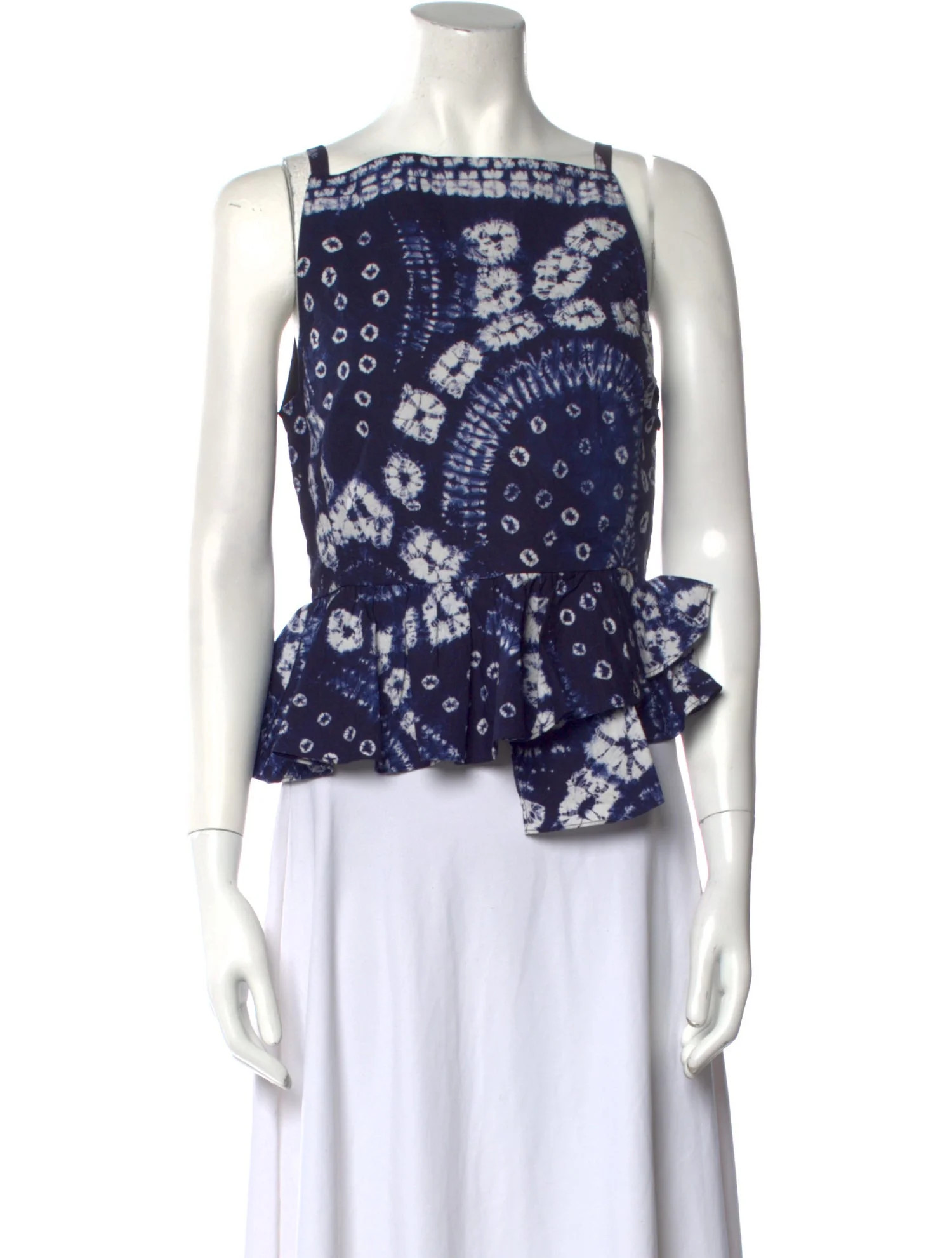 Tie-Dye Print Square Neckline Blouse | The RealReal