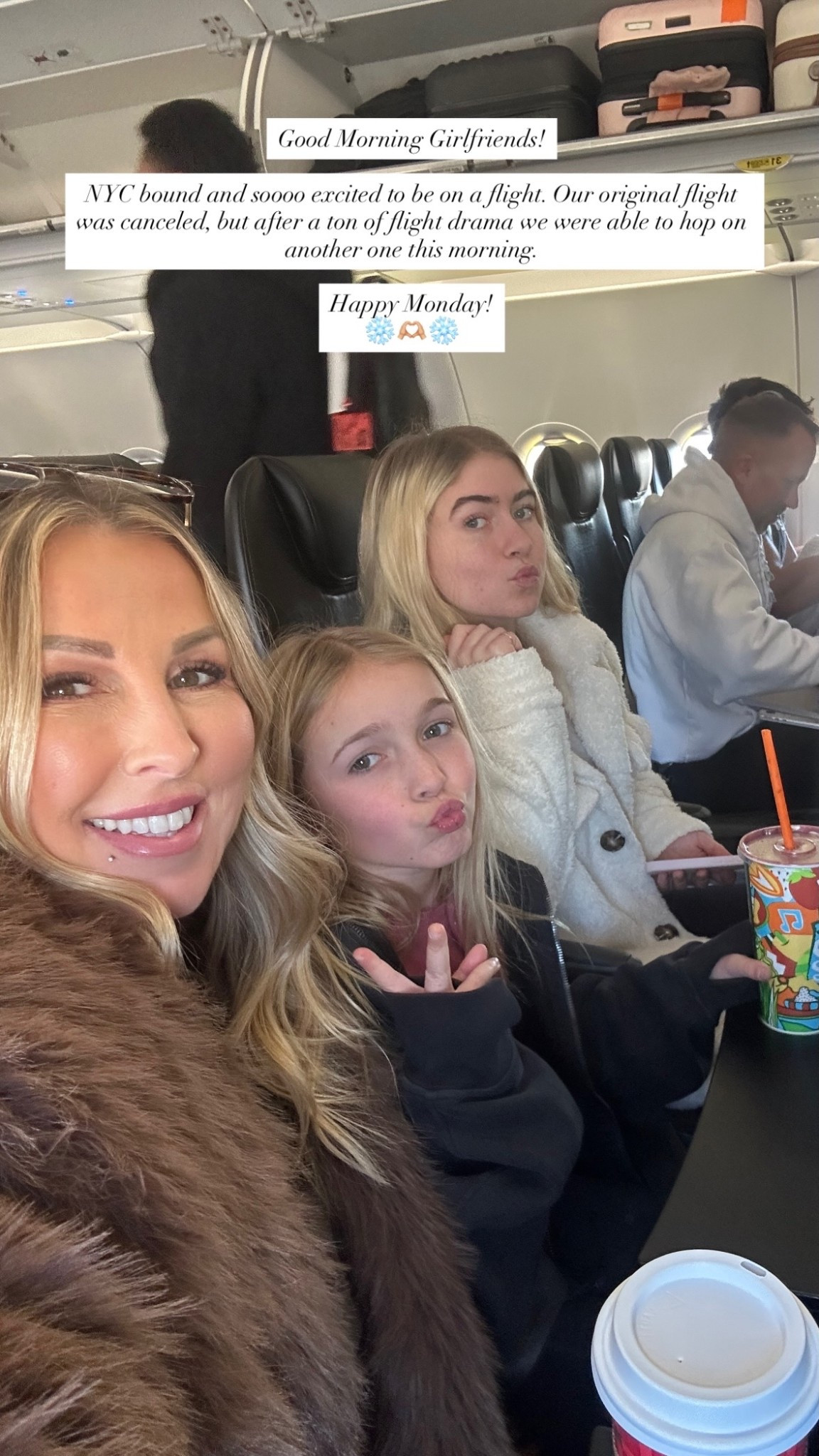 Good Morning Girlfriends!

NYC bound and soooo excited to be on a flight. Our original flight was canceled, but after a ton of flight drama we were able to hop on another one this morning. 

Happy Monday!
❄️🫶🏼❄️

#MondayMindset #ChristianInfluencer #FaithOverFear #MorningMotivation #GraceFilledLife #Over40Community #IntentionalLiving #CoffeeAndFaith

#LTKHoliday #LTKdayinmylife #LTKTravel