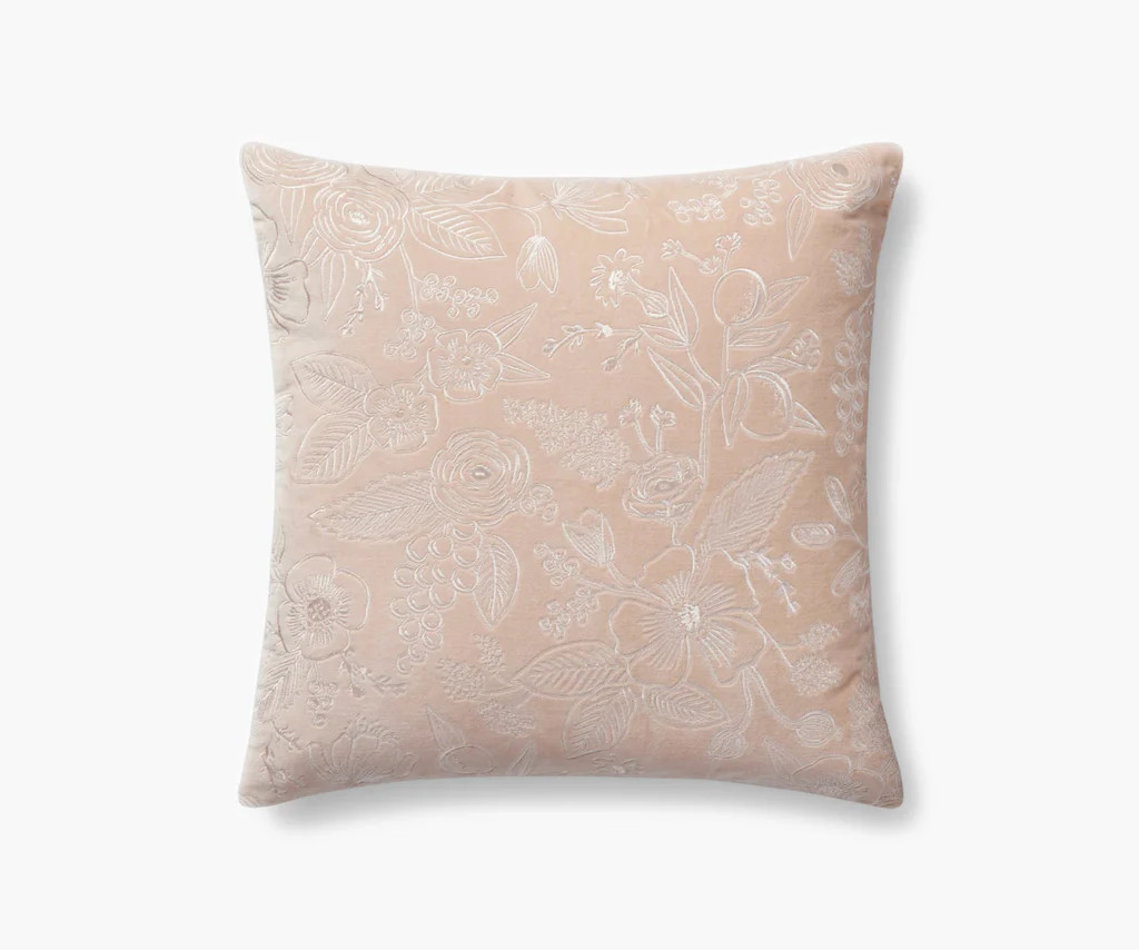 Colette Embroidered Pillow - Blush | Rifle Paper Co.