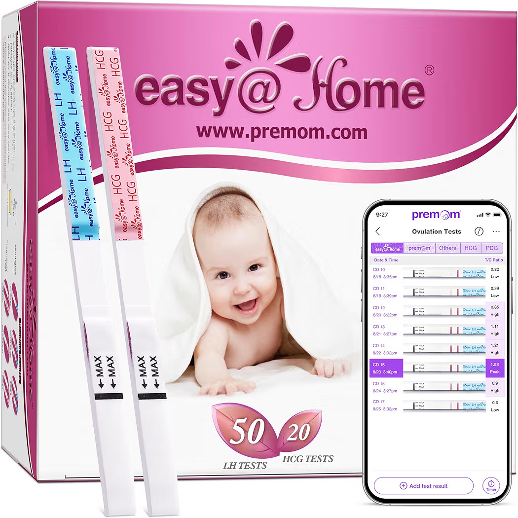 Easy@Home 50 Ovulation Test Strips and 20 Pregnancy Test Strips Combo Kit, (50 LH + 20 HCG)-Packa... | Amazon (US)