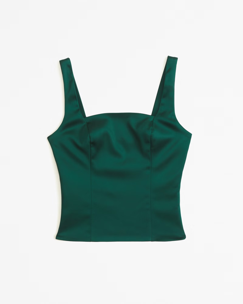 Satin Sculpt Squareneck Set Top | Abercrombie & Fitch (US)
