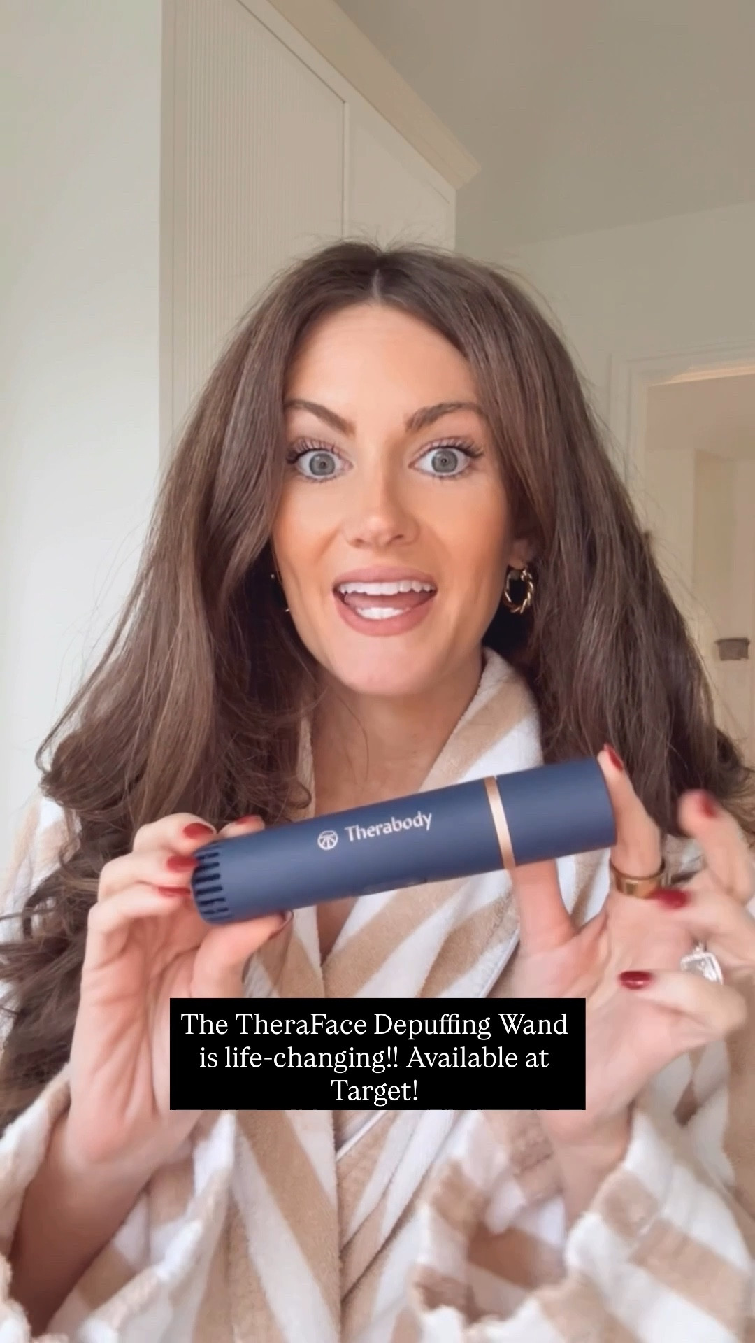 #ad Obsessed with my @therabody TheraFace Depuffing Wand! The “Cold” setting instantly helps reduce puffiness, revitalize tired-looking eyes and reduce the appearance of pores, while the “Warm” setting feels amazing and promotes product absorption and lymphatic drainage. I like to use cold in the morning and warm at night!

Shop the TheraFace Depuffing Wand at @target. 

@therabodybeauty #therabodypartner #TargetPartner #Target 

#LTKdayinmylife #LTKgrwm #LTKBeauty