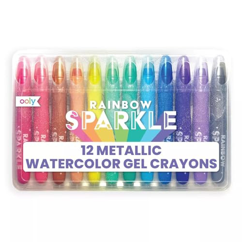 Ooly Rainbow Sparkle Gel Crayons for Kids and Adults - Set of 12 Watercolor Glitter Markers for G... | Amazon (US)