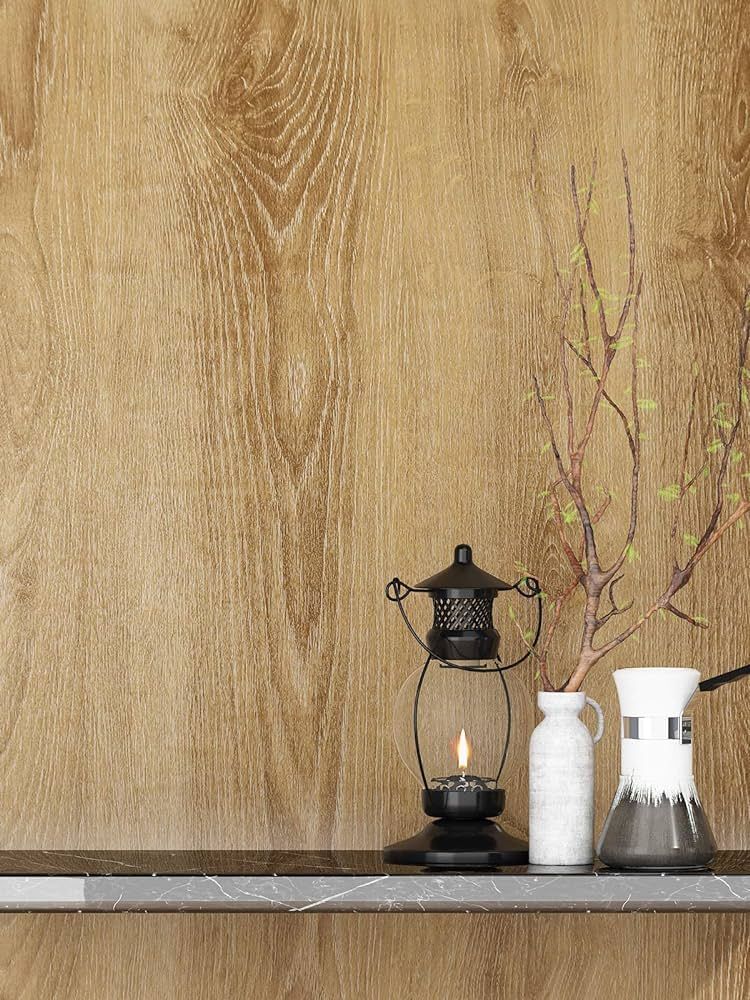 FunStick Thick Brown Wood Contact Paper Wood Wallpaper Peel and Stick Wood Wallpaper Rustic Wood ... | Amazon (US)