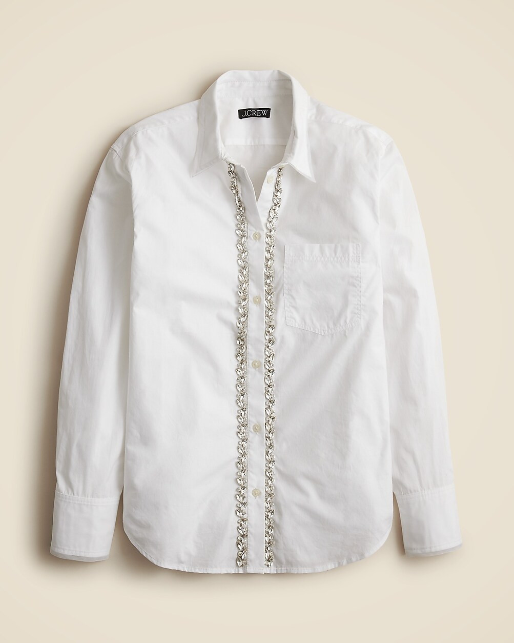 Embellished garçon shirt with tulle in cotton poplin | J. Crew US