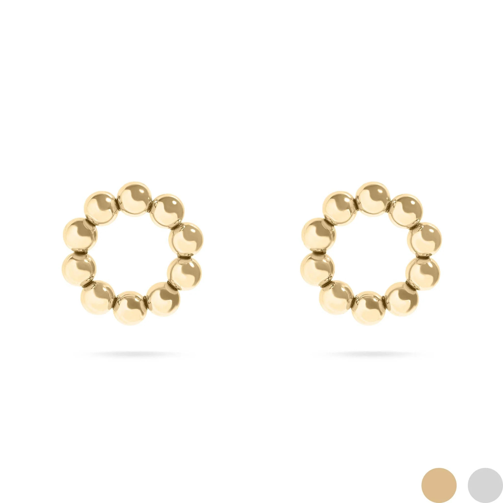 Kayla 18K Gold PVD and Stainless Steel PVD Circle Ball Stud Earrings | MTT Collective