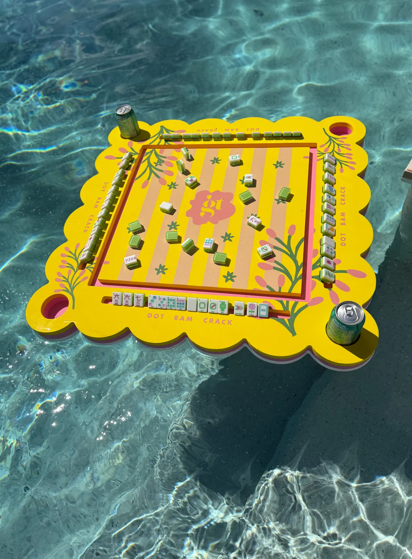 Floating Mahjong Tile Mat in Palm Springs Yellow | Girl Tribe Co.