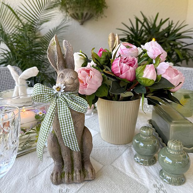 Mossy Sitting Rabbit Statue Set of 2 | Antique Farm House