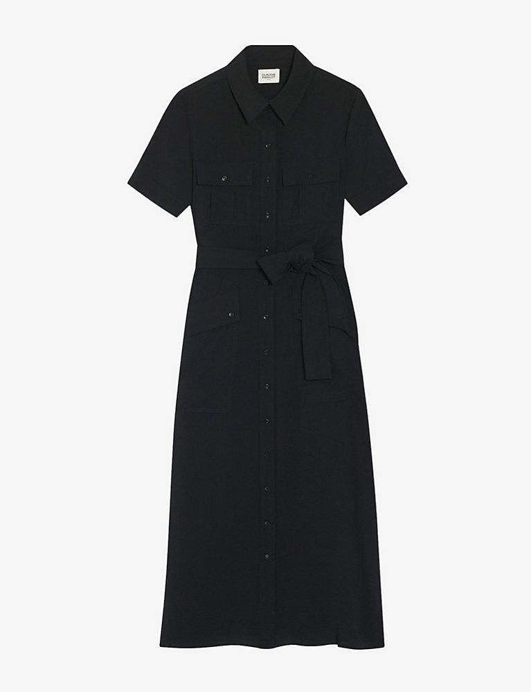 Repos belted woven midi shirt dress | Selfridges