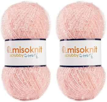 Misoknit Pastel Scrubby Yarn for dishcloths Crocheting 2 Skeins Polyester 100%, 2.8oz(80g) Each, ... | Amazon (US)