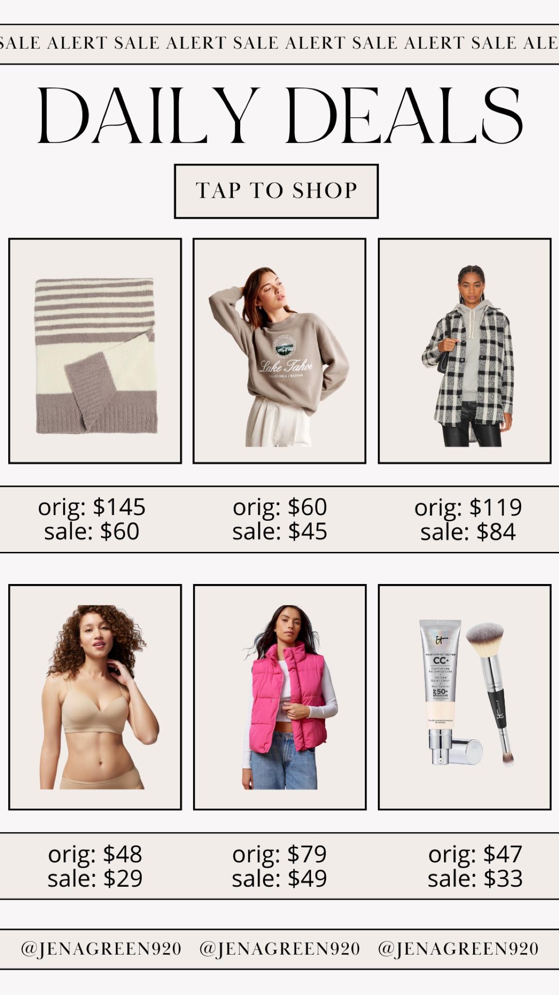 Daily Deals | Deals of the Day | Abercrombie Sweatshirt | Puffer Vest | Soma Bra | Shacket | Barefoot Dreams Blanket | QVC Deals 

#LTKfindsunder100 #LTKHoliday #LTKsalealert