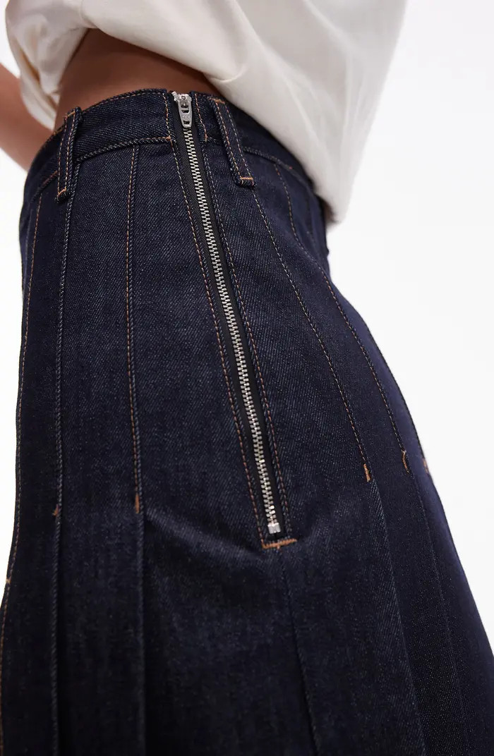 Topshop Pleated Denim Maxi Skirt | Nordstrom | Nordstrom