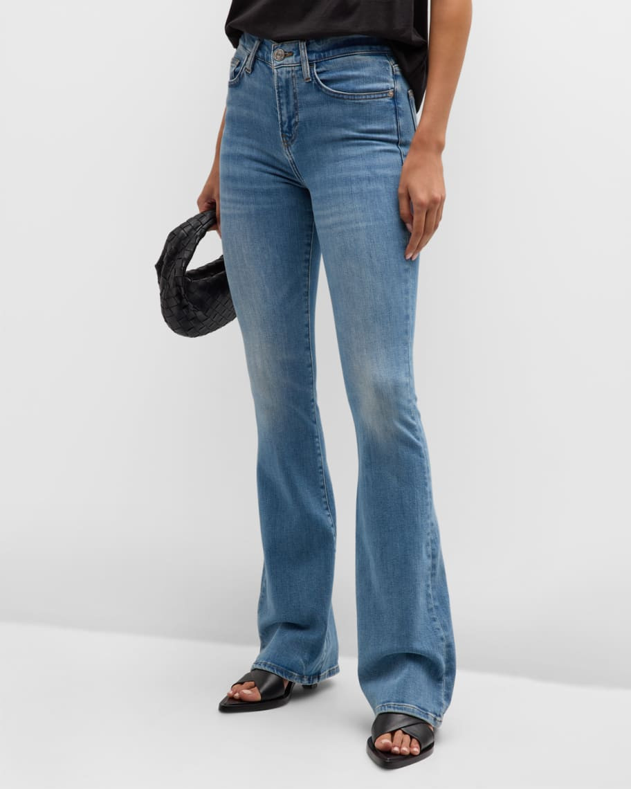 FRAME Le High Flare Light-Wash Denim Jeans | Neiman Marcus