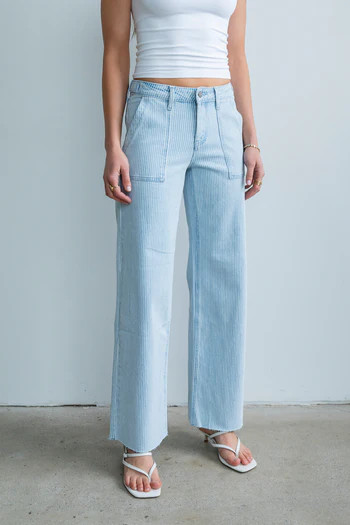 Sydney Striped Wide Leg Jeans | Böhme US