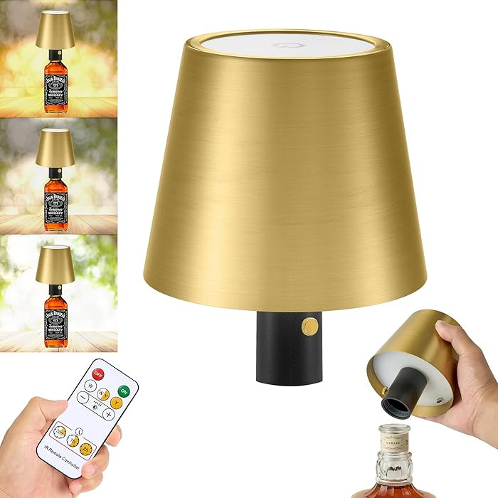 Bottle Lamp, Wireless Wine Bottle Lights with Remote 3 Color Temperature Wine Light Built-in 5000... | Amazon (US)