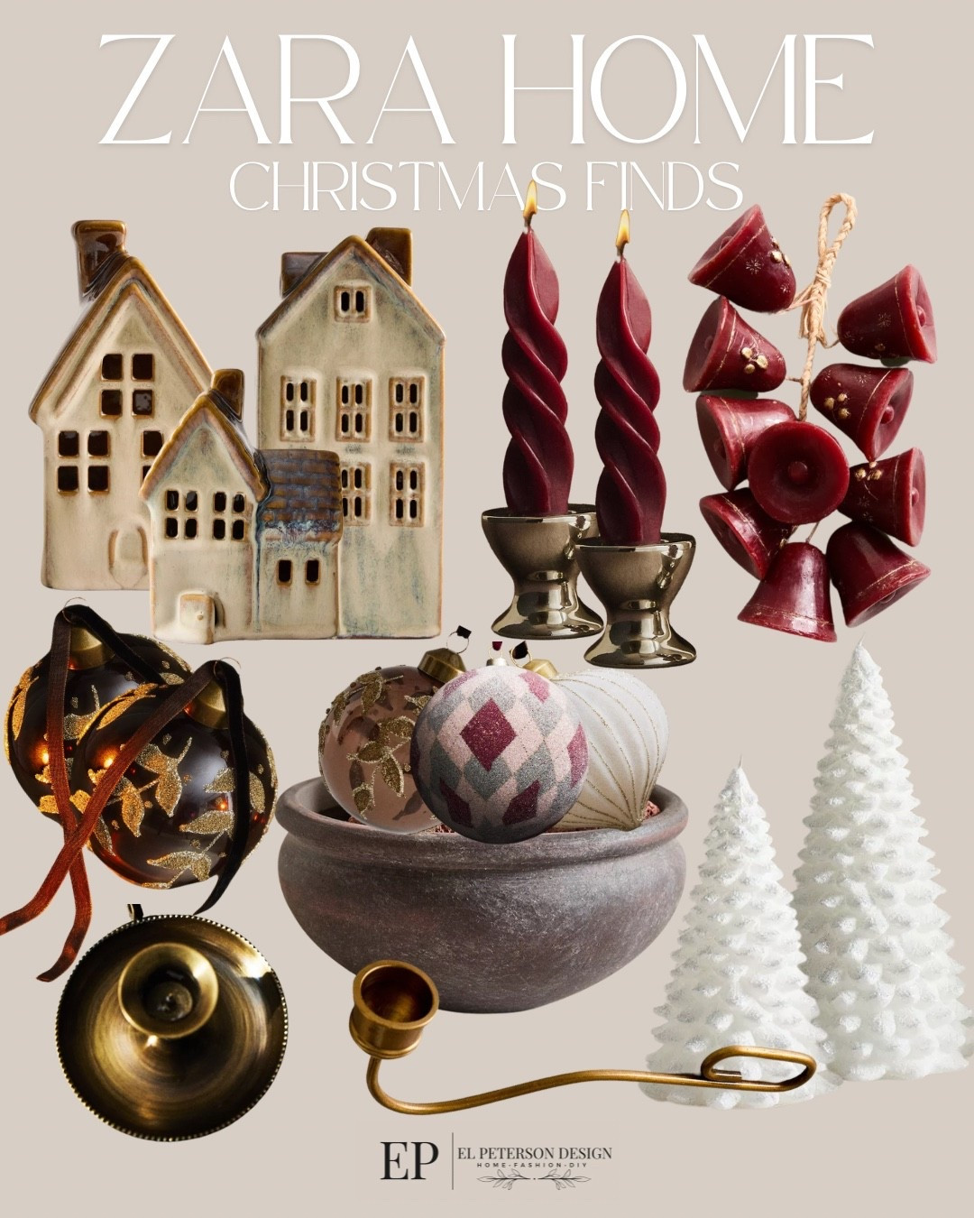 Zara’s Christmas finds
Villages
Ornaments
Bowl
Christmas tree candles
Candles
Candle Snuffer 
Candle holder 

#LTKFindsUnder100 #LTKFindsUnder50 #LTKHome