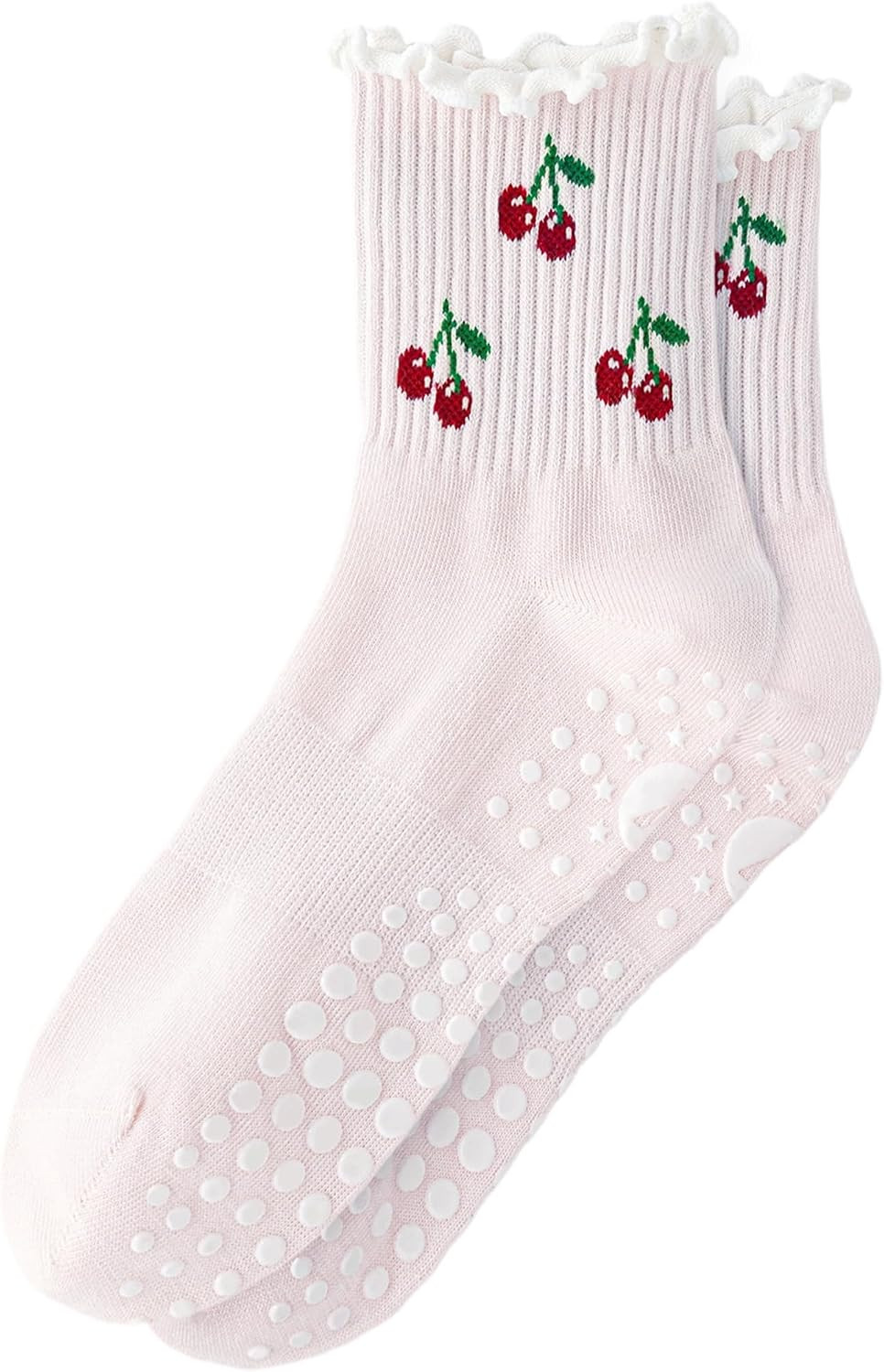 Pilates Grip Socks for Women, Cute Embroidered Yoga Grippy Socks | Amazon (US)