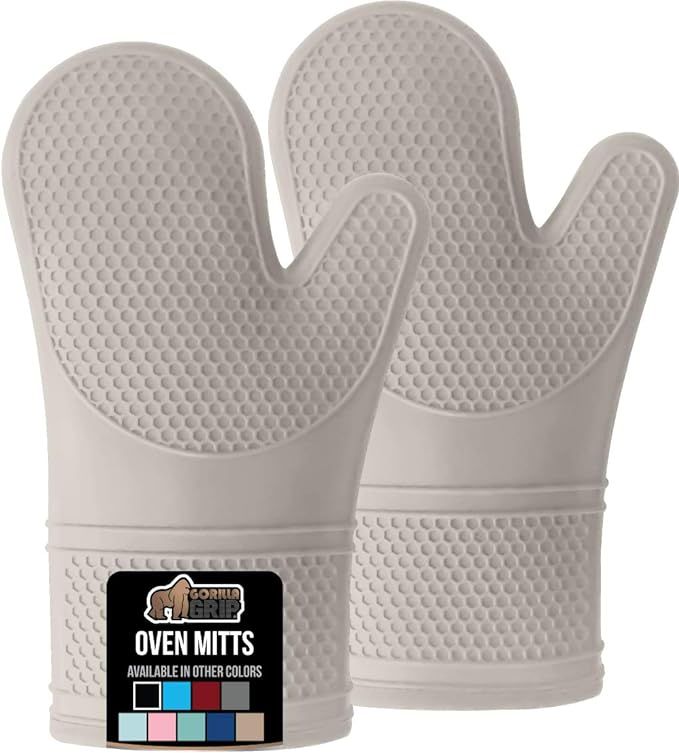 Gorilla Grip Slip and Heat Resistant Silicone Oven Mitts, Soft Quilted Lining, Extra Long, Waterp... | Amazon (US)