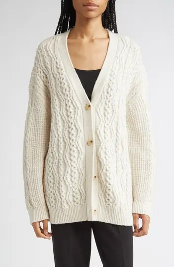 Vince Mixed Stitch Wool & Cashmere Blend Cardigan | Nordstrom | Nordstrom