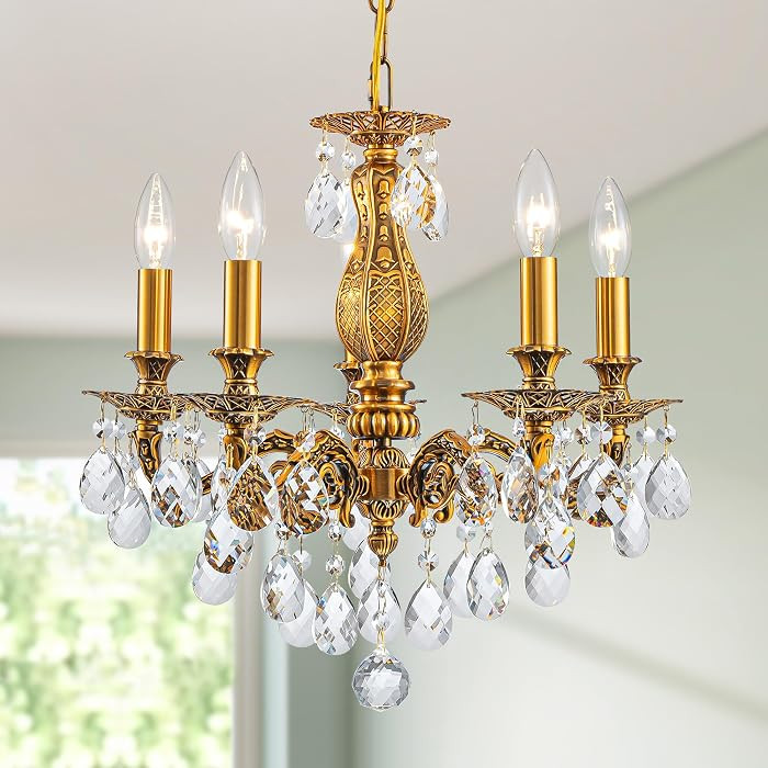 French K9 Crystal Maria Theresa Chandeliers, Luxury Vintage Pendant Light Fixture for Dining Room... | Amazon (US)