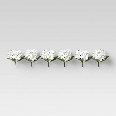 7.5" x 7" Set of 6 Artificial Hydrangea Fillers White - Threshold™ | Target