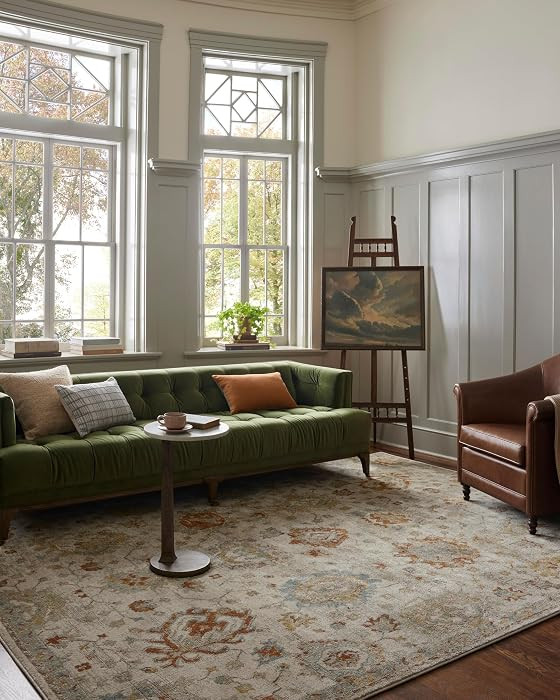 Loloi Magnolia Home by Joanna Gaines Mona Collection MOA-02 Oatmeal/Multi 8'-10" x 12' Area Rug | Amazon (US)