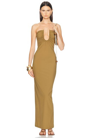 Arced Ruched Lycra Dress | FWRD 