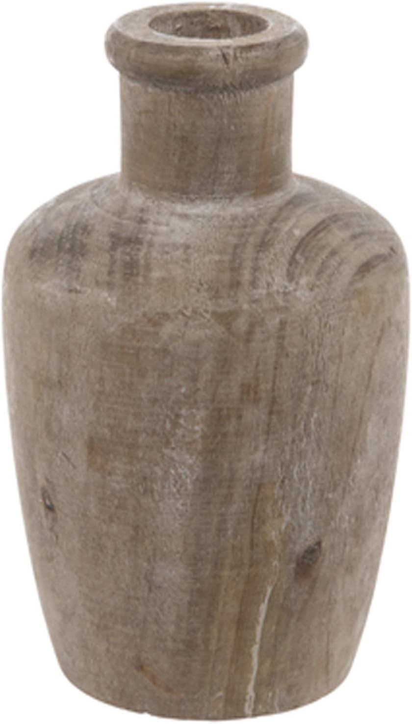 Wisechoice Large Distressed Wooden Vase | Brown Surface Lightly Whitewashed Wood Jar | Shelf, Des... | Amazon (US)