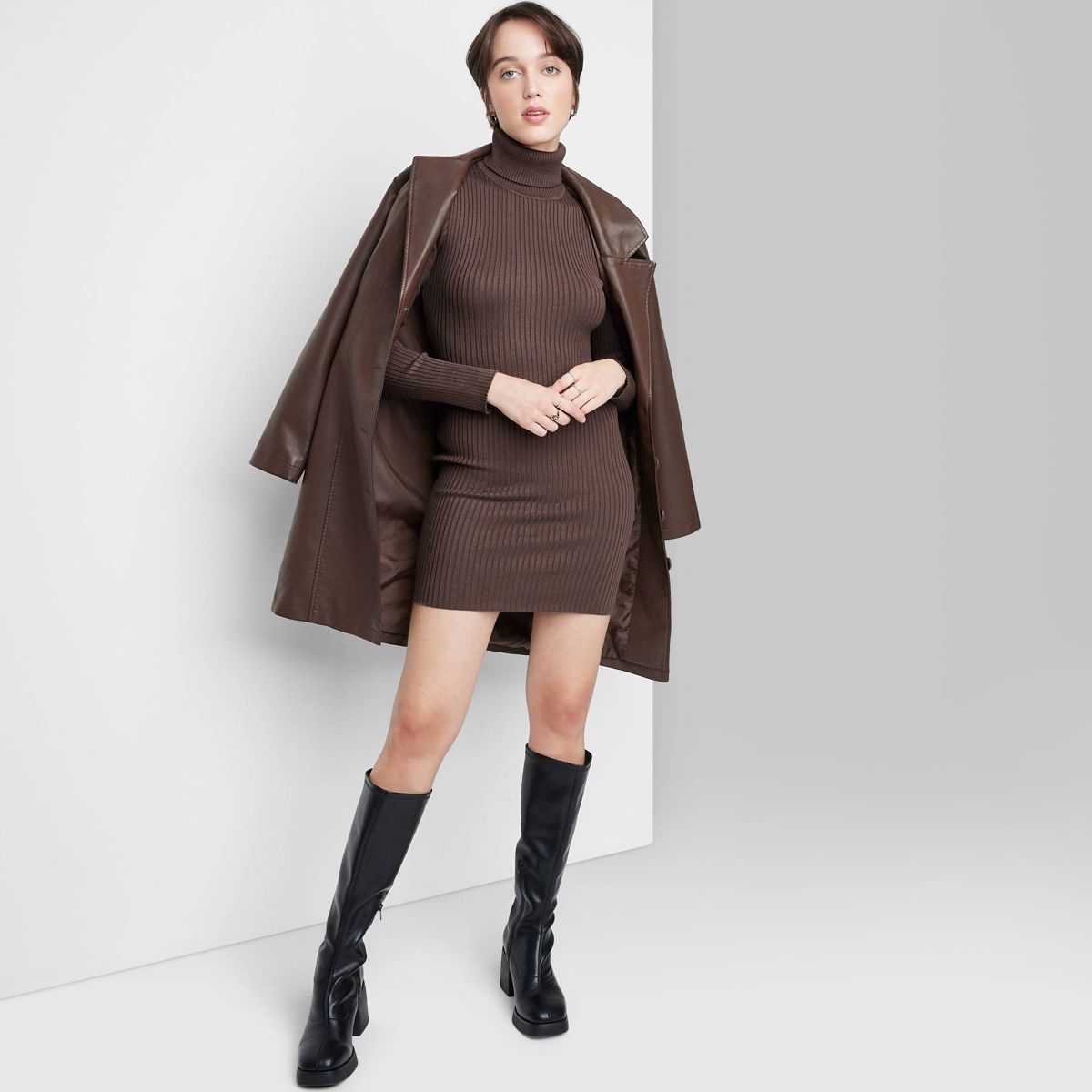 Women's Long Sleeve Bodycon Mini Sweater Dress - Wild Fable™ | Target
