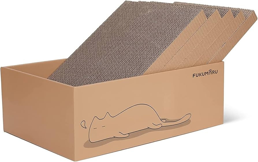 FUKUMARU 5 PCS Cat Scratching Boards, 11.4 Inch Width Ex-Large Cat Scratcher Box, Reversible Card... | Amazon (US)