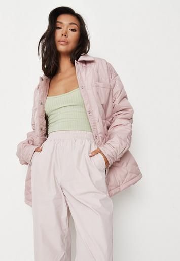 Missguided - Tall Mauve Quilted Shacket | Missguided (US & CA)