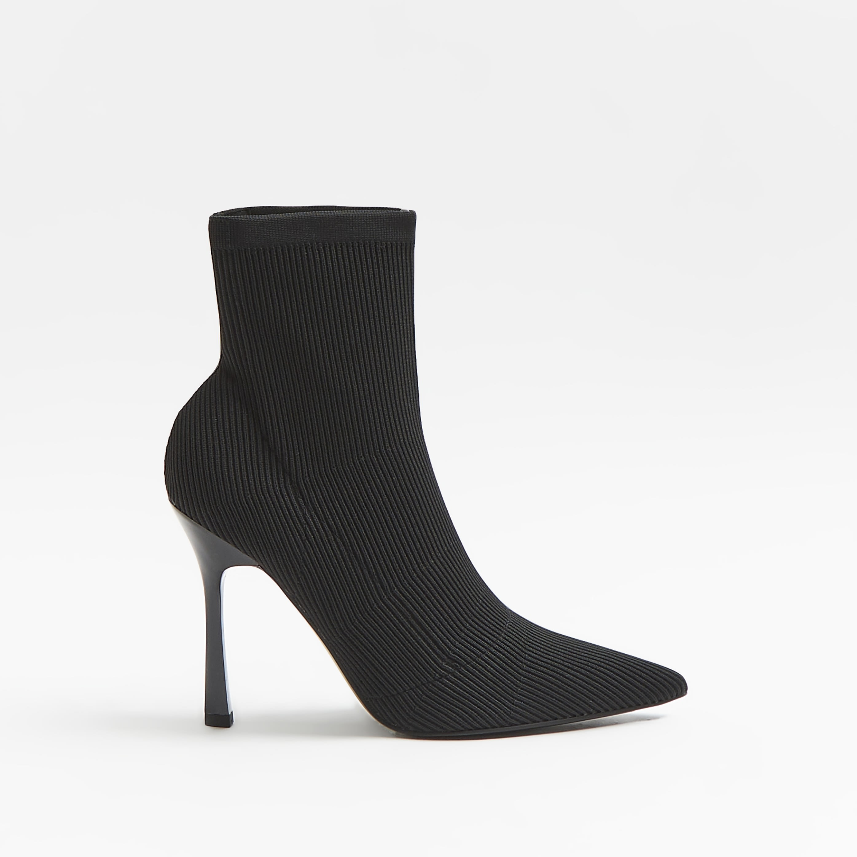 River Island Womens Black Heeled Sock Boots | River Island (UK & IE)
