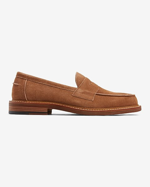 Genuine Suede Caramel Brown Loafer Dress Shoes | Express