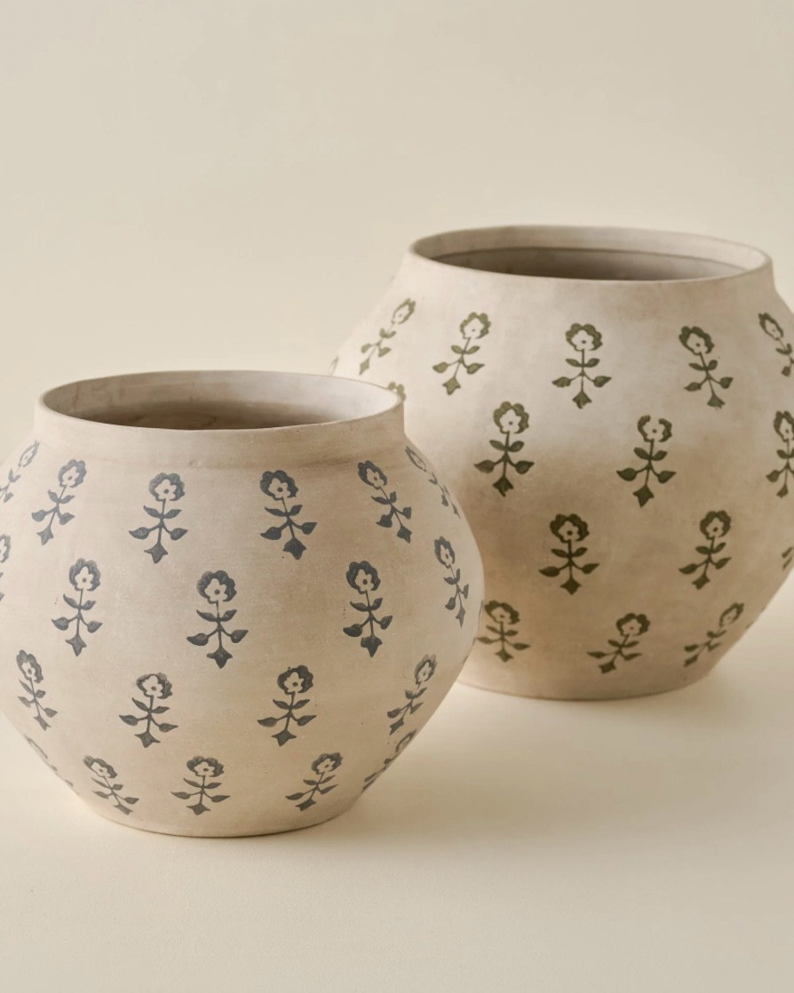 Our Magnolia artisans designed the Merritt Block Print Vase using stoneware, featuring an exclusive block print floral motif. Watertight design suits fresh flower displays with ease, while the deliberate distressed finish conveys timeless character. A sophisticated decorative accent that anchors interiors to be seen as a statement piece or paired with florals to compliment the space.

#LTKSeasonal #LTKHome #LTKValentine