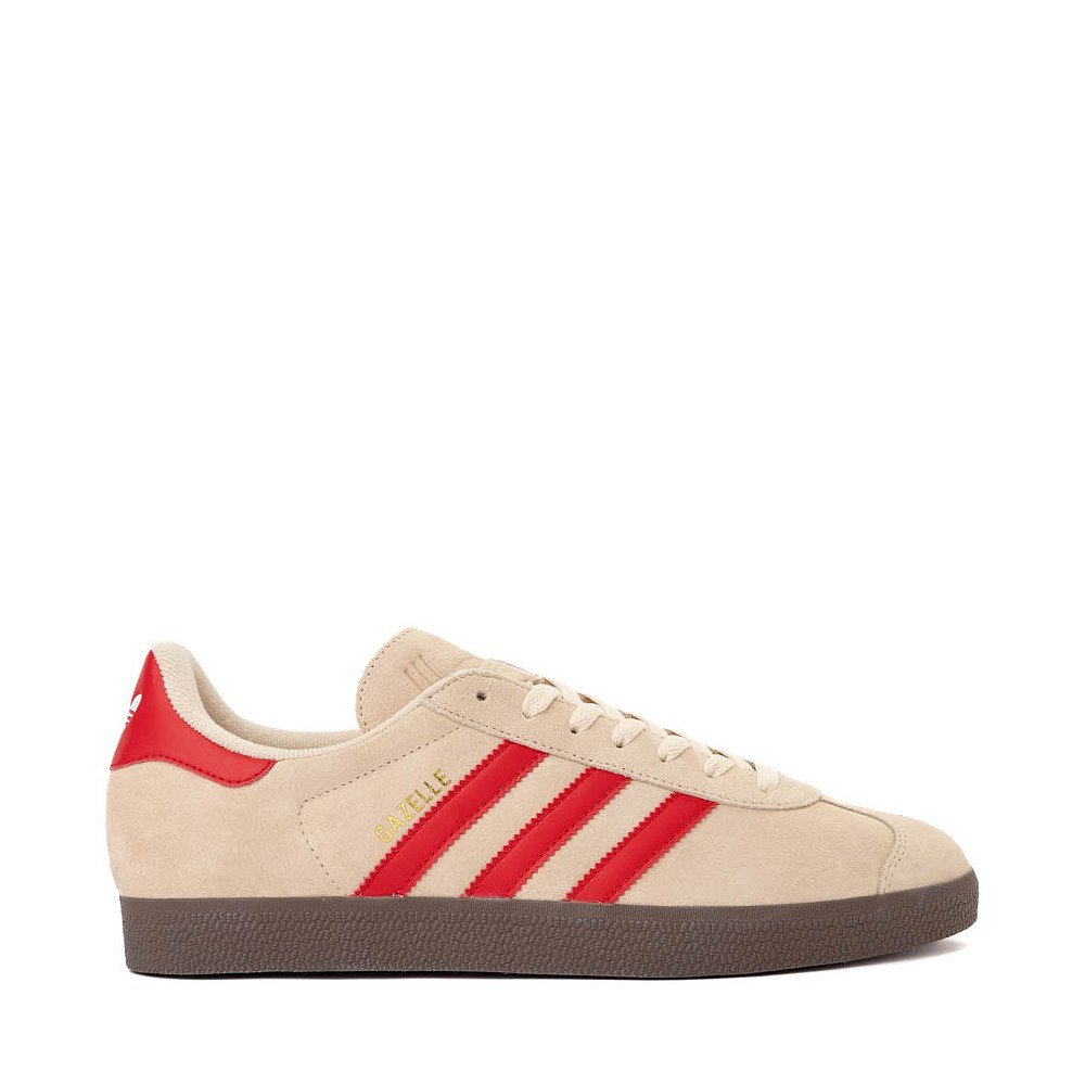 Mens adidas Gazelle Athletic Shoe - Sand Strata / Better Scarlet / White | Journeys