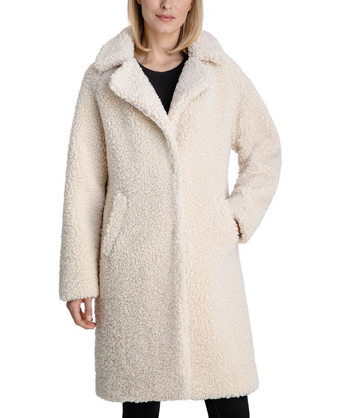 BCBGeneration Notch-Collar Teddy Coat, Created for Macy's & Reviews - Coats & Jackets - Women - M... | Macys (US)