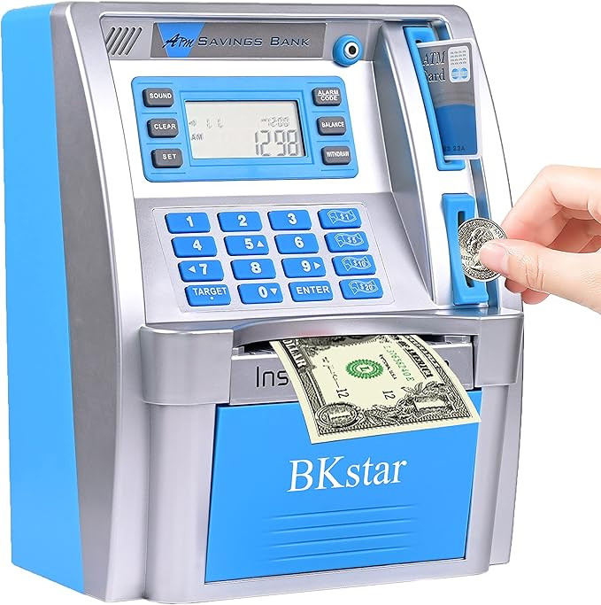 2024 Upgraded ATM Piggy Bank for Real Money Kids Adults with Debit Card, Bill Feeder, Coin Recogn... | Amazon (US)