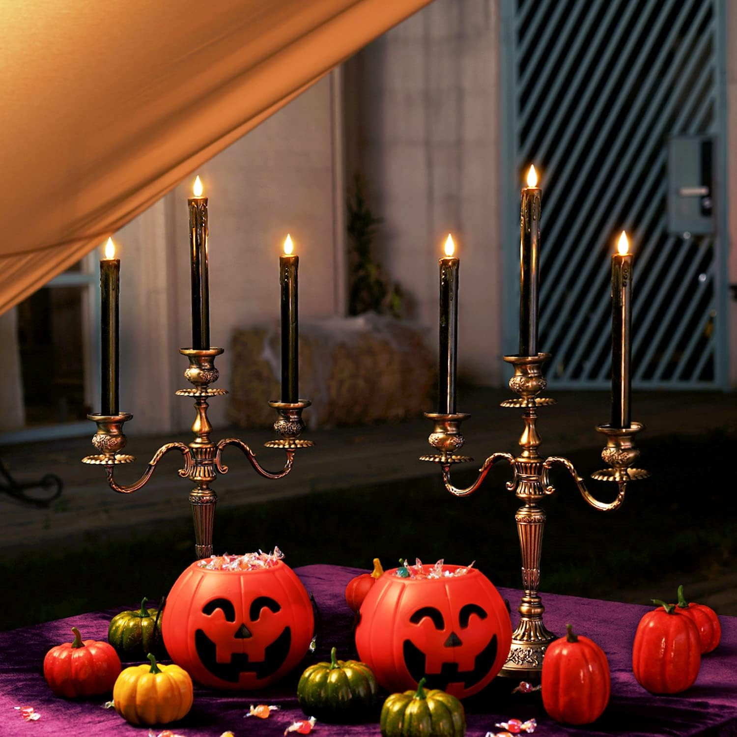 Homemory Black Flameless Taper Candles with Remote and Timer, Real Wax LED Taper Candles Battery ... | Amazon (US)